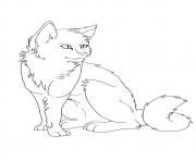 Printable warrior cat free semi realism a4 coloring pages