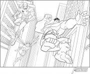 Printable iron man avengers avec hulk superheros coloring pages
