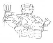 Printable Iron Patriot a4 avengers marvel coloring pages