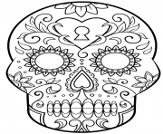 Printable day of the dead sugar skull calavera coloring pages