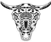 Printable cow sugar skull pitbull advanced calavera coloring pages