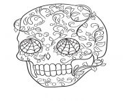 Printable sugar skull very cool easy calavera coloring pages