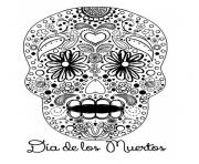 Printable sweet sugar skull dia de los muertos calavera coloring pages