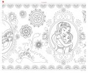 Printable mandala zentagle adult disney elena of avalor coloring pages