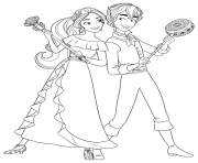 Printable Princess Elena and Mateo disney princess coloring pages