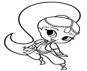 Printable Shimmer and Shine to Colour Shimmer coloring pages