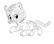 Printable Tiger Nahal from Shimmer and Shine Coloring coloring pages