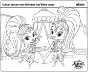Printable Shimmer and Shine Fun with Colouring Page coloring pages