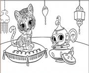 Printable Shimmer and Shine Tiger and Monkey coloring pages