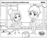 Printable Colour in your own Shimmer and Shine Scene coloring pages