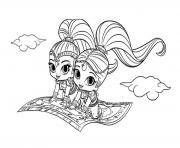 Printable Magic Carpet Shimmer and Shine coloring pages