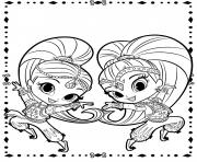 Printable Two Genies in a Bottle coloring pages