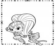Printable Shine and Tiger from Shimmer and Shine coloring pages