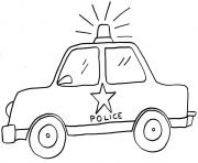 Printable police car draw kid coloring pages