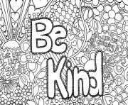 Printable be kind word coloring pages