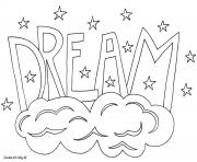 Printable word dream coloring pages