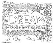 Printable dream word coloring pages