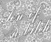 Printable word doodles adult swear coloring pages