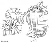 Printable word smile coloring pages
