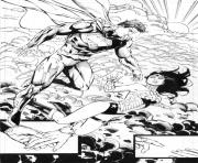 Printable superman helps wonder woman by battinks dc comics coloring pages