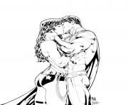 Printable superman wonder woman amoureux 2017 dc comics coloring pages