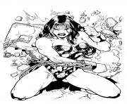 Printable wonder woman inking by kryptonslastson dc comics coloring pages
