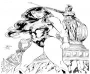 Printable wonder woman in italy adult by barquiel coloring pages