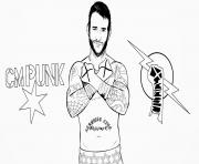 Printable wwe championship cm punk coloring pages