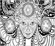 Printable adult difficult psychedelic femme coloring pages