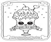 Printable valentine ice cream sundae draw so cute coloring pages