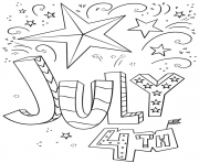 Printable july 4th doodle coloring pages