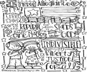 Printable Pledge of Allegiance Melonheadz Illustrating LLC 2015 bw coloring pages