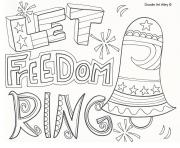Printable let freedom ring 4th july coloring pages