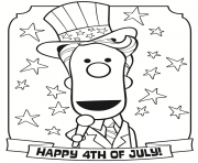 Printable Happy 4th of Julys coloring pages