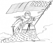 Printable american flag lady coloring pages