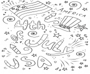 Printable 4th of july doodle coloring pages