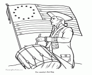 Printable 4th of july our country first flag coloring pages