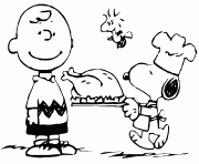 Printable peanuts thanksgiving day snoopy coloring pages