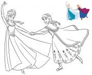 Printable having fun with the sister frozen coloring pages