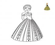 Printable princess anna dress top model frozen 2 coloring pages