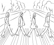 Printable the beatles abbey road celebritys coloring pages
