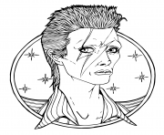 Printable david bowie british rock star coloring pages