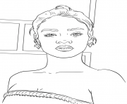 Printable rihanna celebrity coloring pages
