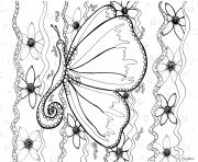 Printable adult butterfly by zenfeerie coloring pages