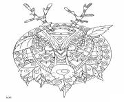 Printable deer with tribal pattern adults coloring pages