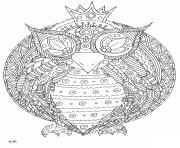 Printable owl with tribal pattern adults coloring pages