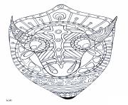 Printable bull with tribal pattern adults coloring pages