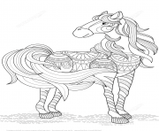 Printable lovely horse zentangle adults coloring pages