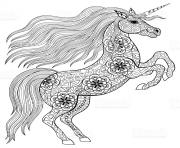 Printable adult magic unicorn coloring pages