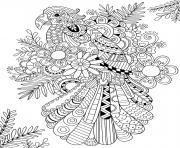 Printable zentangle parrot adult coloring pages
